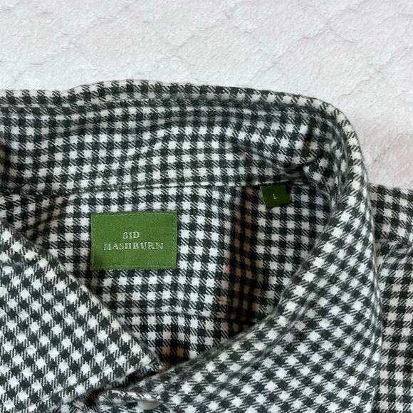 Sid Mashburn mens green gingham checkered long-sleeve button up shirt size L - Picture 3 of 7